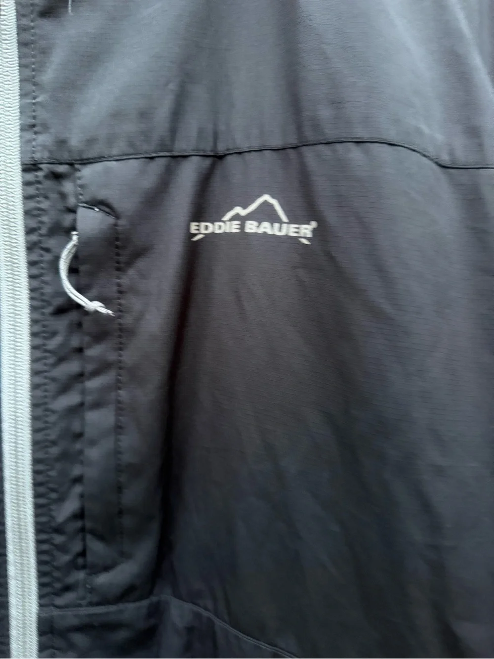 Eddie Bauer Sport Black Hooded Windbreaker Jacket XXL